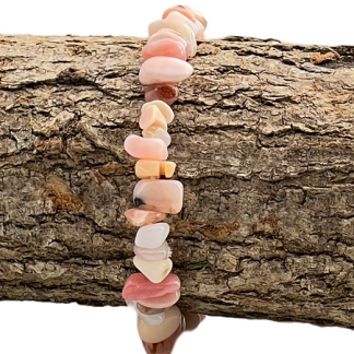 Bracelet Chips de pierres Opale Rose Qualité Extra