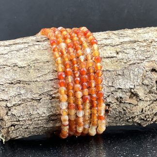 Bracelet Cornaline facetté 4mm