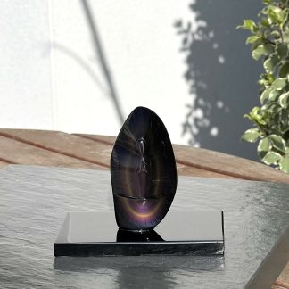 Statue Vierge Marie en Obsidienne Oeil Céleste